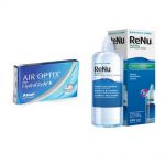 Air Optix plus HydraGlyde 3шт + ReNu MultiPlus 360мл
